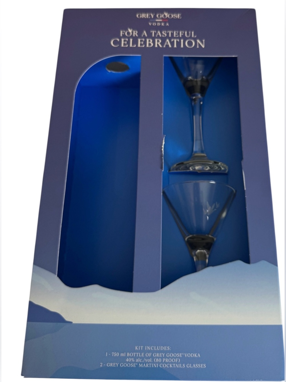 Grey Goose Martini Cocktail Glass Set NWT